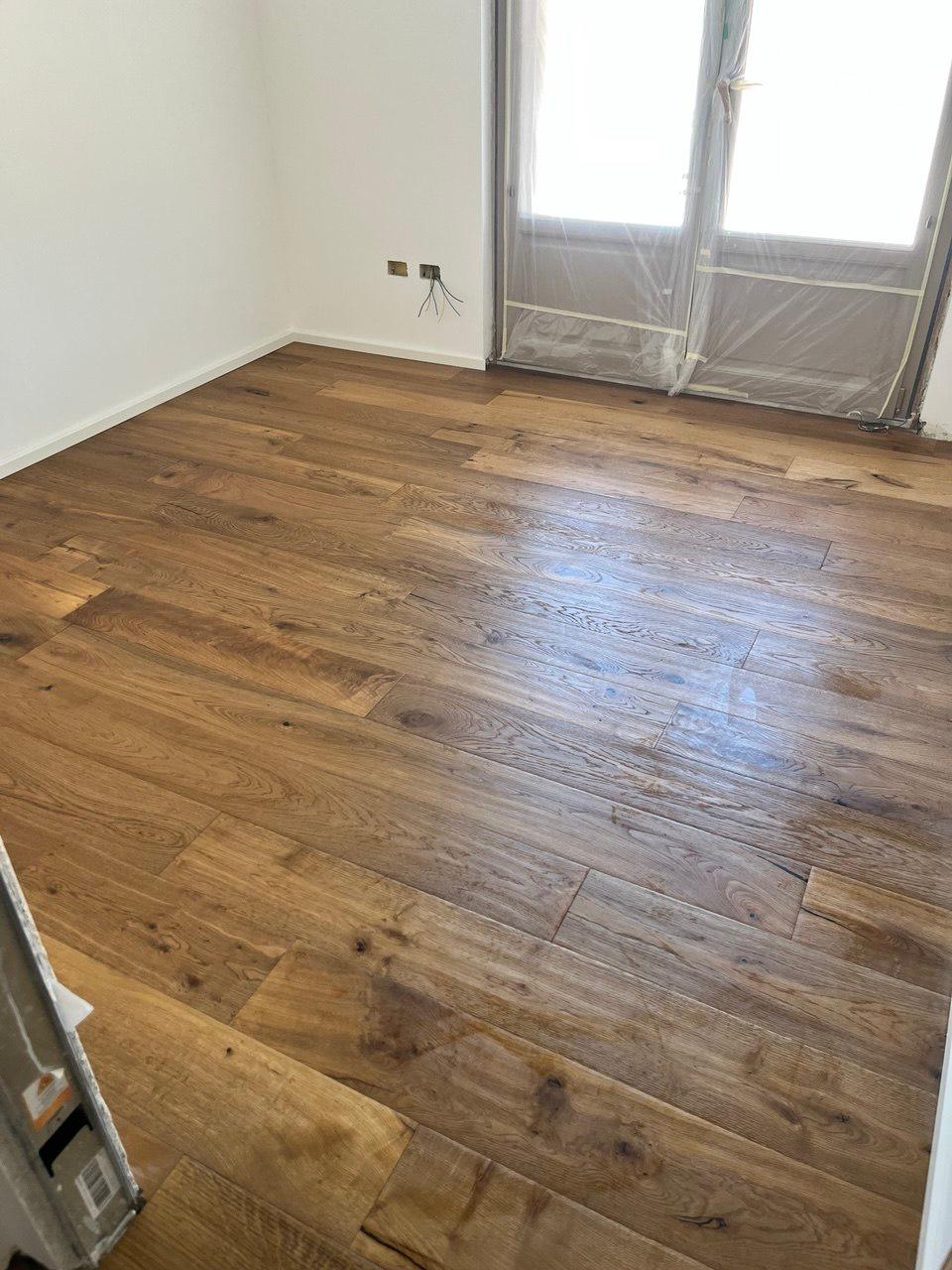Hand-Planed Dark Rustic Oak Parquet